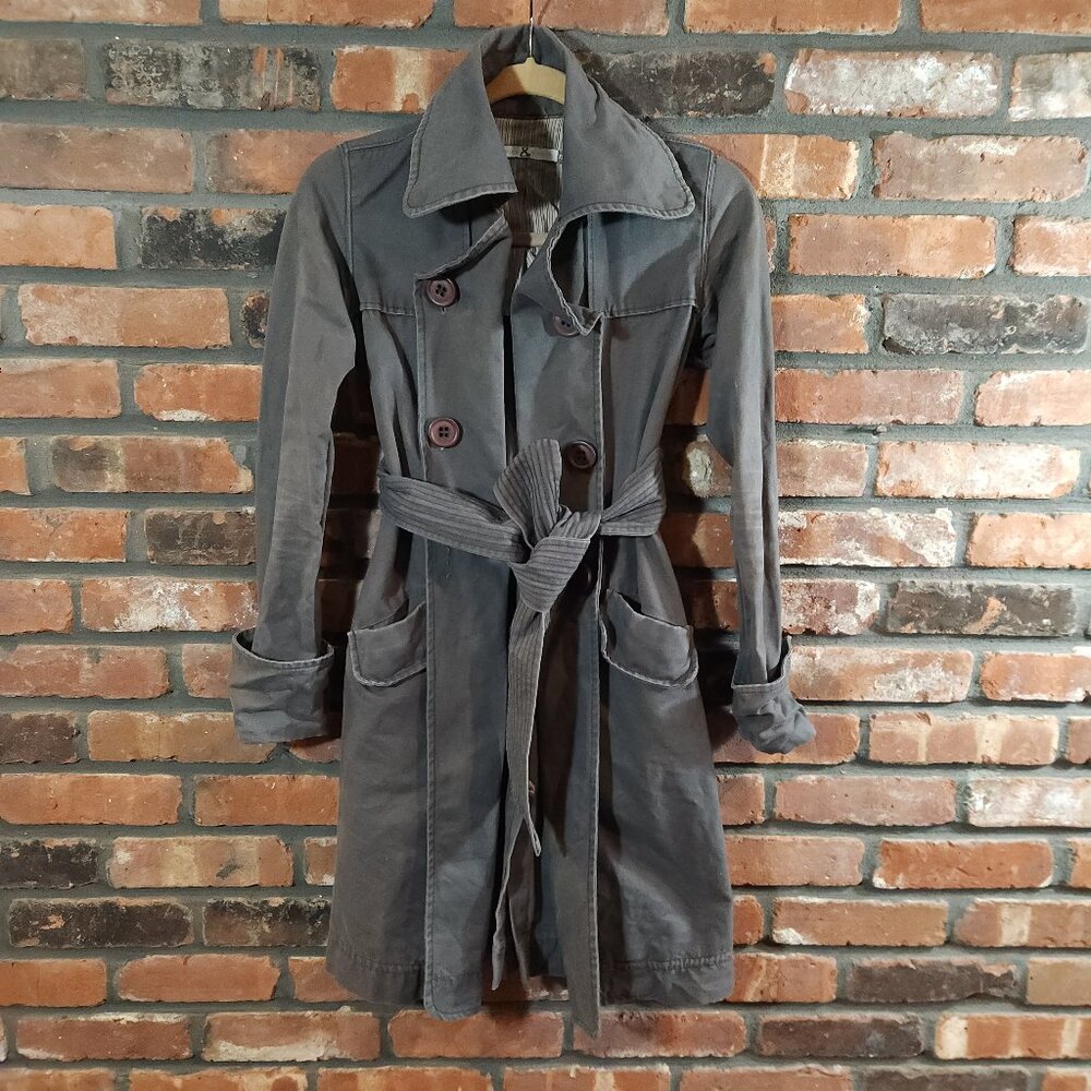 Mike & Chris Double-breasted Belted Canvas Trench Coat Minimalist Women's XS